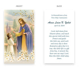 First Communion Stampita Souvenir Prayer Card for Girls - D