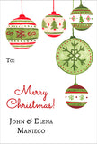 More Christmas Balls Watercolor Gift Tag