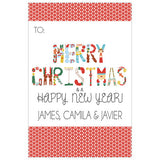 Merry Christmas Letters Holiday GIft Tag