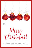 Red Christmas Balls Holiday Gift Tag