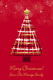 Red and Gold Tree Christmas Holiday Gift Tag