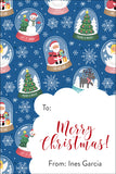 Snowglobe Santas Christmas Gift Tag