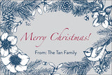 Silvery Blue Christmas Gift Tag