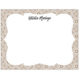 Dark Gold Floral Personalized Boxed Note Cards