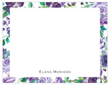 Plum Floral Personalized Note Cards