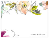 Hand Drawn Flowers Personalized Note Cards