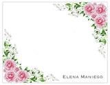 Blushing Peach Flowers Personalized Note Cards