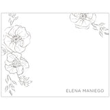 Stencil Flowers Personalized Note Cards