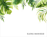 Tropical Palm Leaves Personalized Note Cards